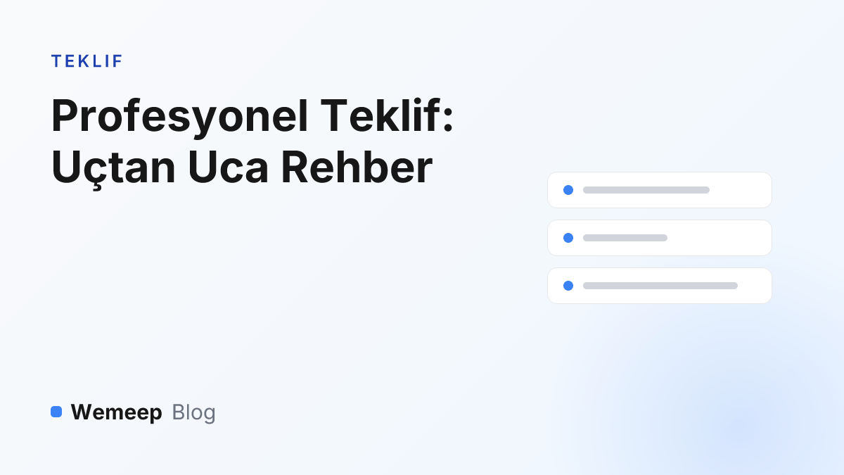 Profesyonel teklif hazırlama kapak görseli — belge glifi