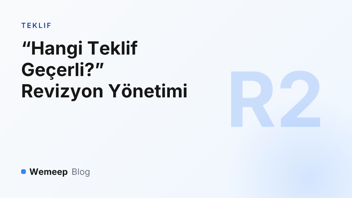 Teklif revizyon yönetimi kapak görseli — üst üste sürüm katmanları