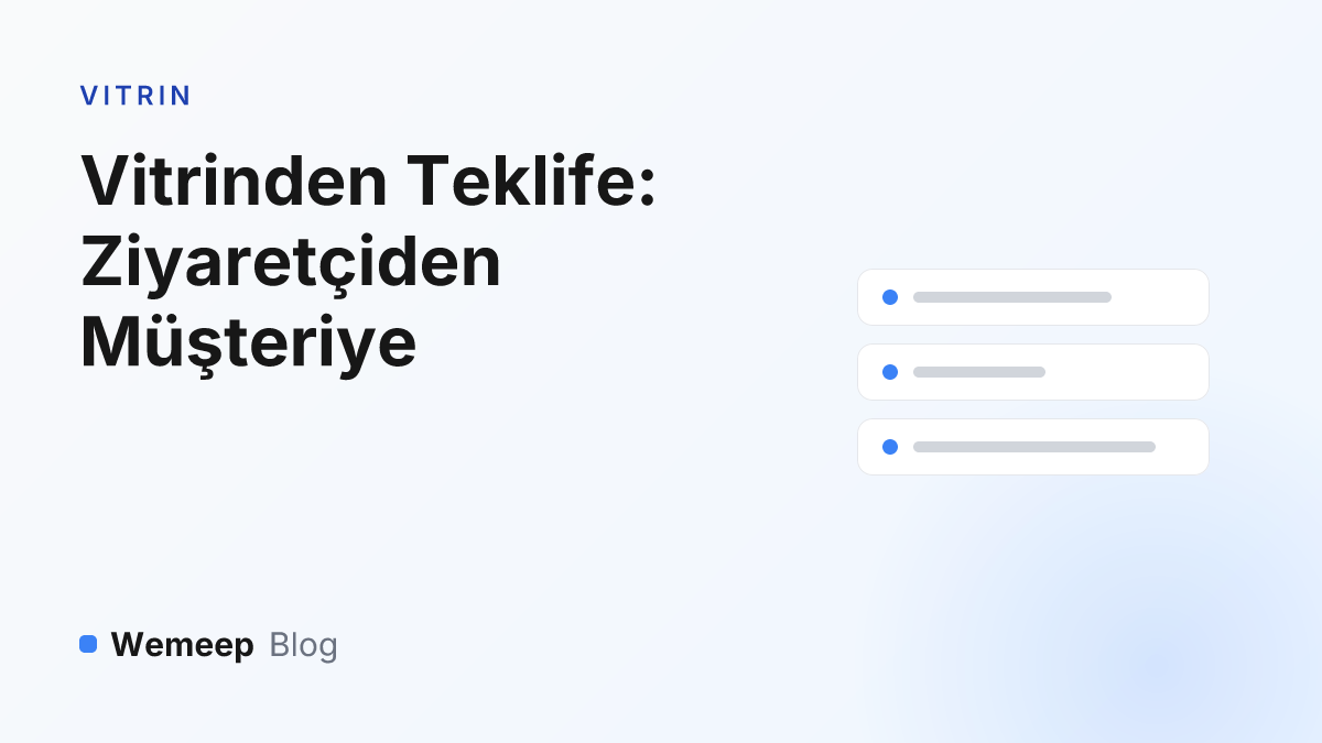 Vitrinden teklife akış kapak görseli — akış satırları