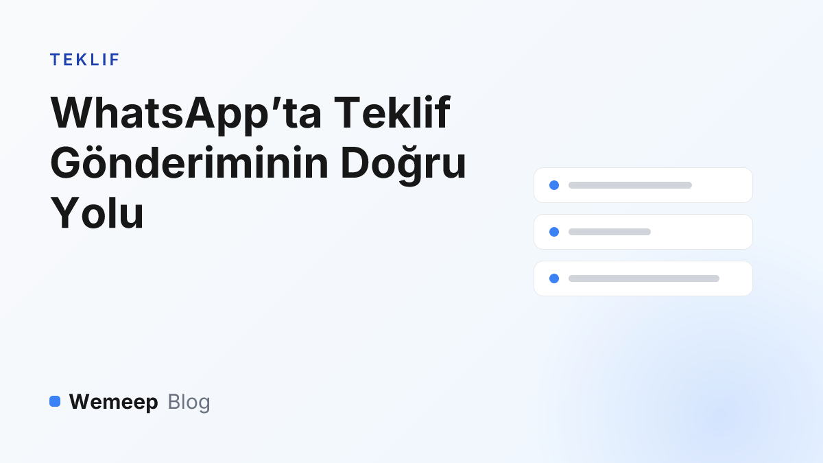 WhatsApp ile teklif gönderimi kapak görseli — mesaj balonu glifi